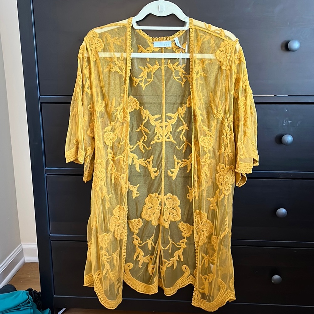 LUQ yellow/gold kimono, size small